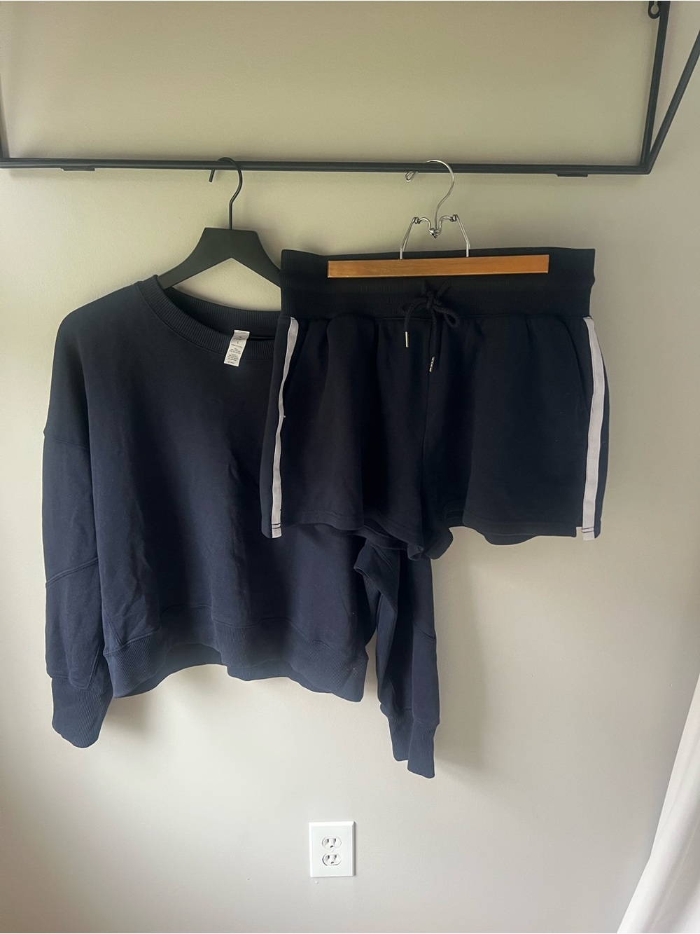 Yogalicious Navy Crewneck Short Set